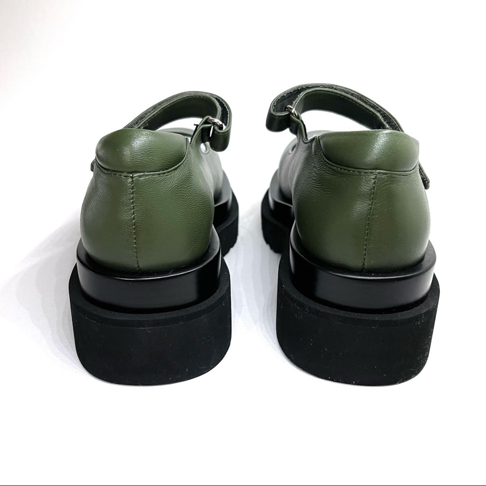 JEFFREY CAMPBELL FREE PEOPLE — PIPER PLATFORM MARY JANES, OLIVE, SIZE US 6.5 - Picture 10 of 17